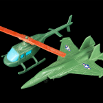Green Army Men Helicopter and Fighter Jet